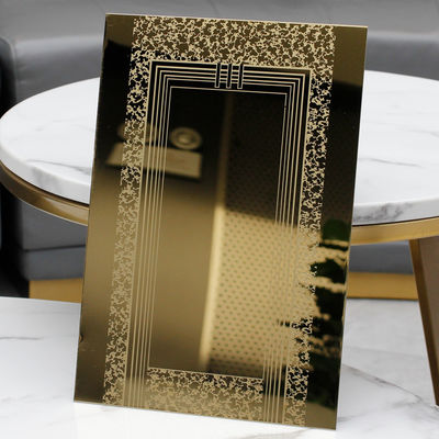 1500mm ذهبية اللون ورقة الفولاذ المقاوم للصدأ الزخرفية لكابينة المصعد