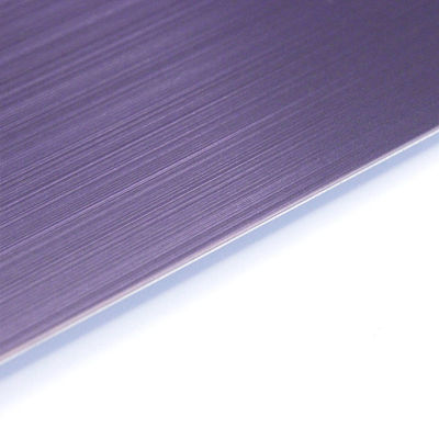 صفيحة الفولاذ المقاوم للصدأ المفرشحة BIS PVD طلاء اللون الأرجواني 304 صفيحة الشعر من الفولاذ المقاوم للصدأ