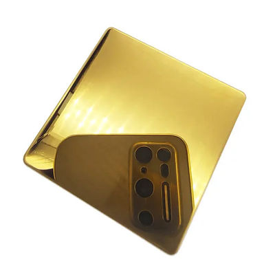201321 مرآة الفولاذ المقاوم للصدأ ورقة التيتانيوم الذهبي اللون المغلفة سمك 3.0 مم