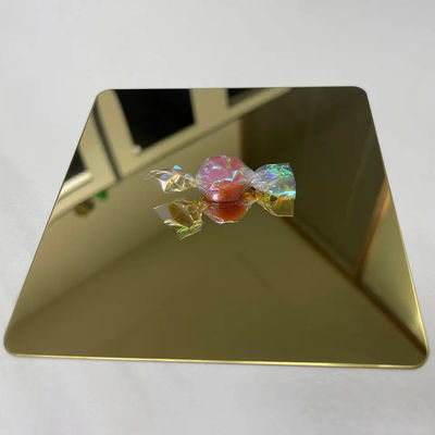PVD اللون المغلفة الديكور ورقة الفولاذ المقاوم للصدأ Inox مرآة الانتهاء من الذهب لوحة معدنية 304
