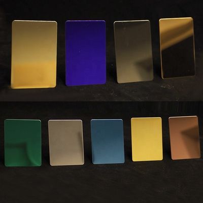 201321 مرآة الفولاذ المقاوم للصدأ ورقة التيتانيوم الذهبي اللون المغلفة سمك 3.0 مم