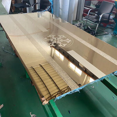 430 0.8 مم مرآة الذهب محفوراً مصعد صفائح الفولاذ المقاوم للصدأ 4x8ft JIS