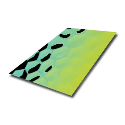 المياه الموجة المرآة الملمعة الفولاذ المقاوم للصدأ الأوراق المموجة AISI 304 316 ألوان لوحة الحائط الزخرفية