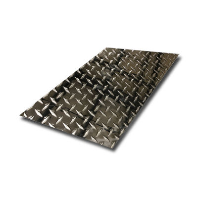 3MM SS ورق مربع سطح مضاد للنزلق ألواح الفولاذ المقاوم للصدأ في بناء الطوابق السلالم الممرات