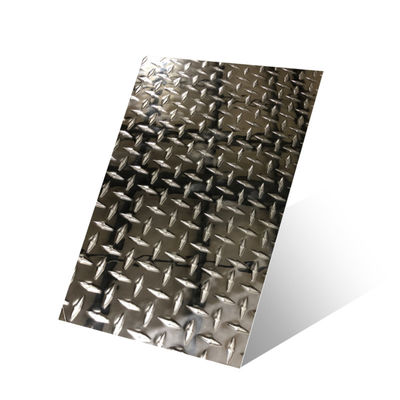 3MM SS ورق مربع سطح مضاد للنزلق ألواح الفولاذ المقاوم للصدأ في بناء الطوابق السلالم الممرات