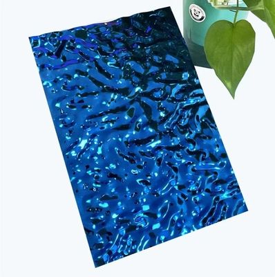 صناع أوراق الفولاذ المقاوم للصدأ ألوان الطلاء من نوع pvd زعفرة زرقاء أوراق الموجة الصغيرة من الفولاذ المقاوم للصدأ