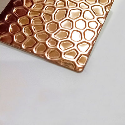 AISI 304 316 PVD قشرة العسل من لون الذهب الوردي الصفيحة ذات النمط النسيج الفولاذ المقاوم للصدأ ورقة