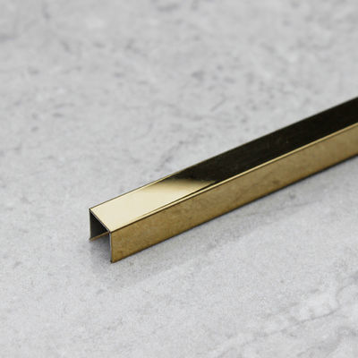 الذهب 316 الفولاذ المقاوم للصدأ بلاط تقليم 20 مم U على شكل مرآة تقليم 0.5 مم ~ 3 مم سميكة