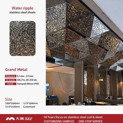 سعر جيد 0.3mm المطرقة المياه الموجة صفيحة الفولاذ المقاوم للصدأ لألواح سقف لوحة الحائط الانترنت
