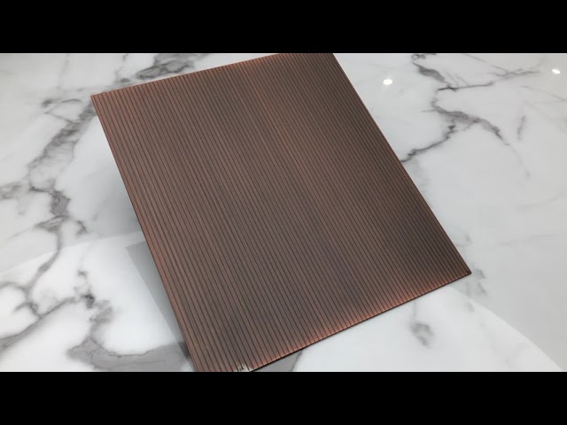 فيديوهات الشركة حول 0.03mm Decorative Stainless Steel Sheet Antique Bronze Color Copper Brass Coated Clad