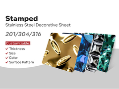 تخصيص 201 304 316 PVD الزخرفة الصفيحة المعدنية الفولاذ المقاوم للصدأ طابع