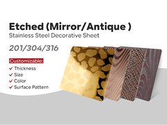 316 304 أوراق الفولاذ المقاوم للصدأ المنتهية الحفرة 4x4 4x8 4x10 الأحجام