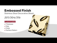 201 304 اللون الذهبي مغلفة 3MM 2MM سطح الطابع مضاد للنزلاق الفولاذ المقاوم للصدأ لوحة مربعة